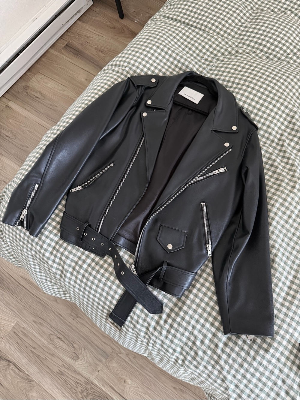 Black Faux Leather The Frankie Shop Jacket